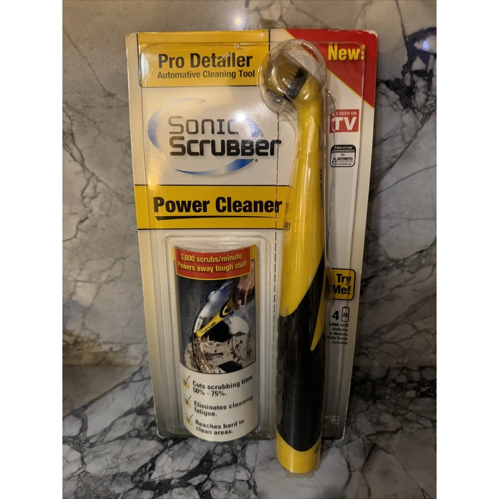 Sonic Scrubber Pro Detailer Yellow Black Auto Cleaning Tool For Cars NOS NEW